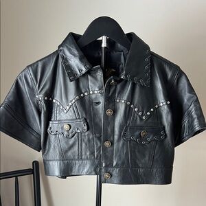 Jamin Leather cropped women’s jacket